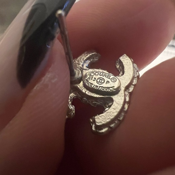 CHANEL Mini Silver Classic CC Earrings - Picture 4 of 9